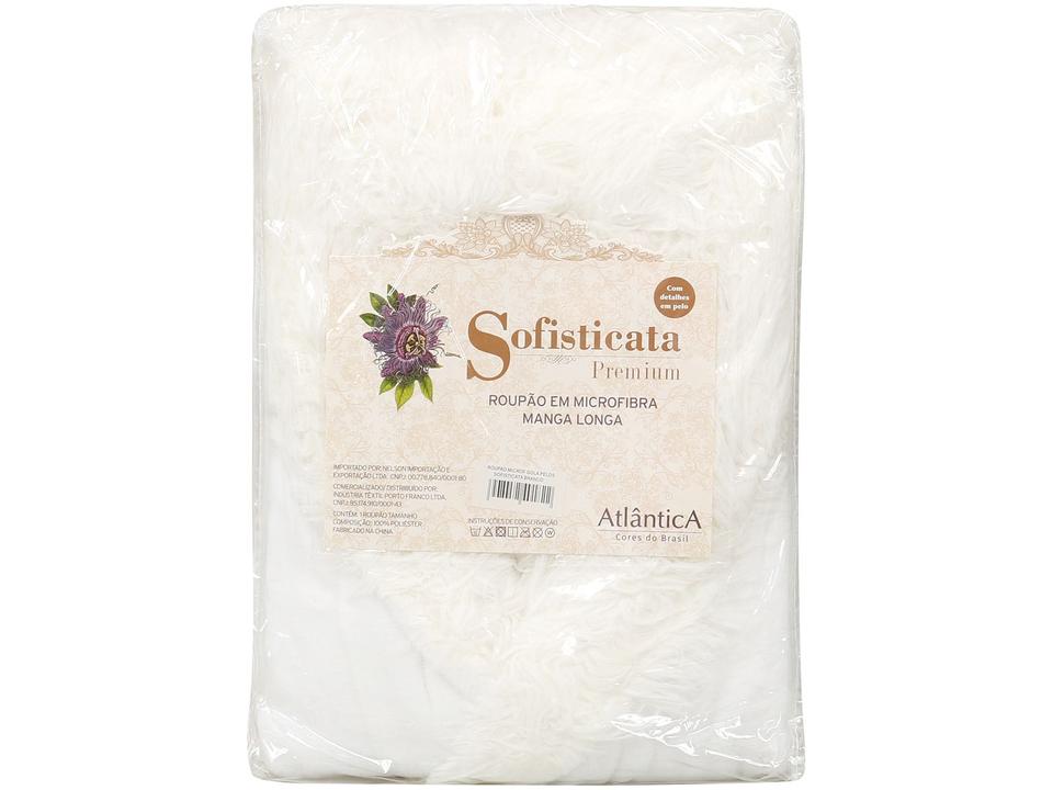 Roupão de Inverno Infantil Atlântica Kids Feminino de Microfibra Branco - 2