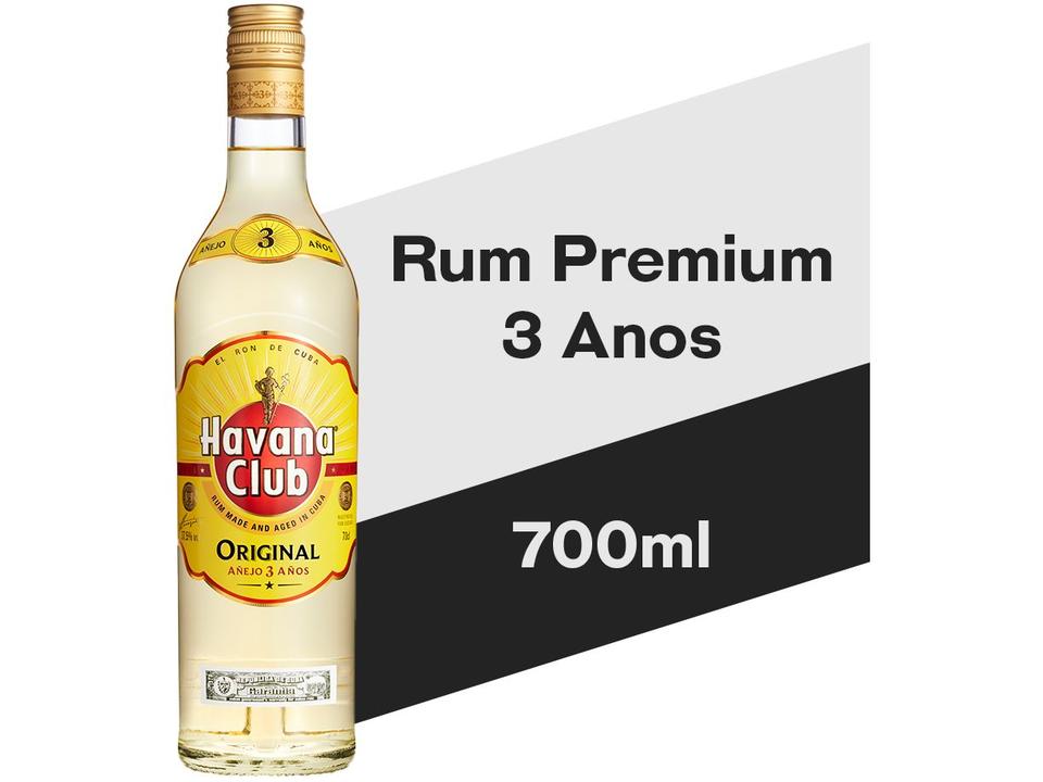 Rum Havana Club Branco Premium 3 anos 700ml Original - 1