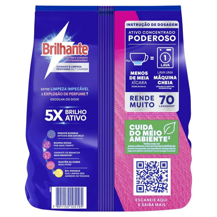 Sabão em Pó Brilhante Perfume e Cuidado Extraordinário 4kg - 1