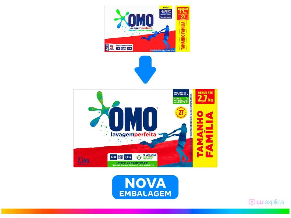 Sabão em Pó Omo Lavagem Perfeita Tamanho Família 2,2kg - 2