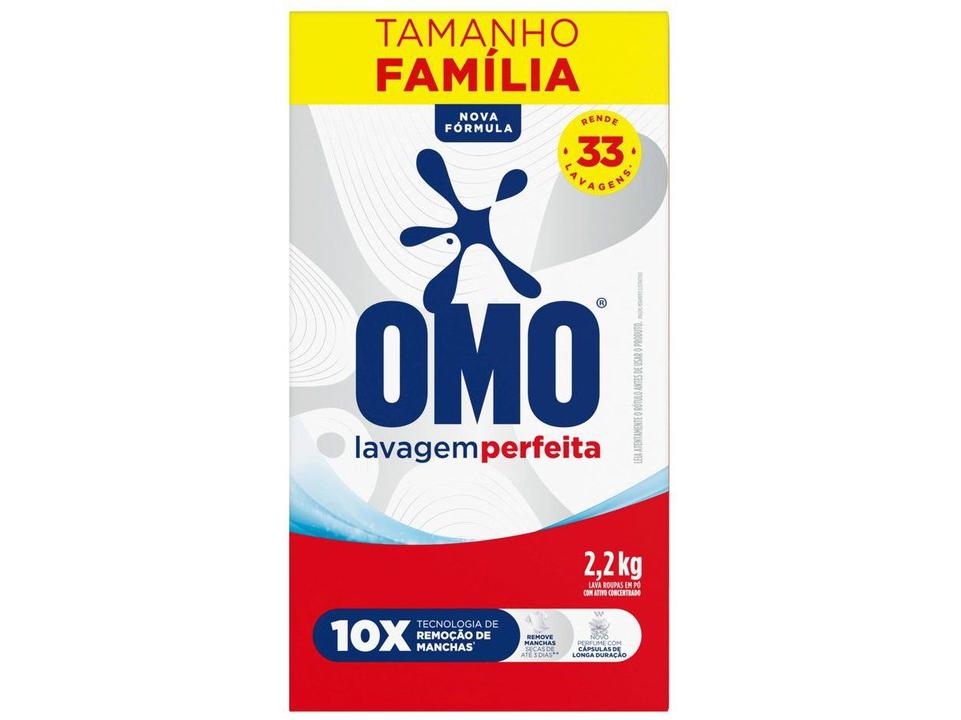 Sabão em Pó Omo Lavagem Perfeita Tamanho Família 2,2kg - 2