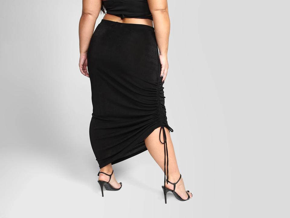 Saia Lápis Longa Vista Magalu x Letticia Munniz Ajuste Lateral - 1