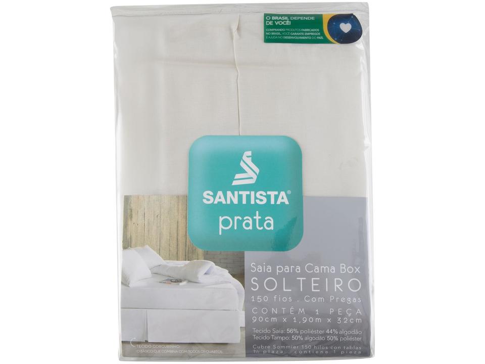 Saia para Cama Solteiro Prata 90x190cm Santista - 4