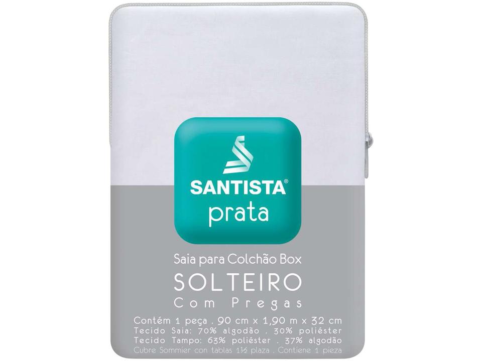 Saia para Cama Solteiro Prata - 90x190cm - Santista