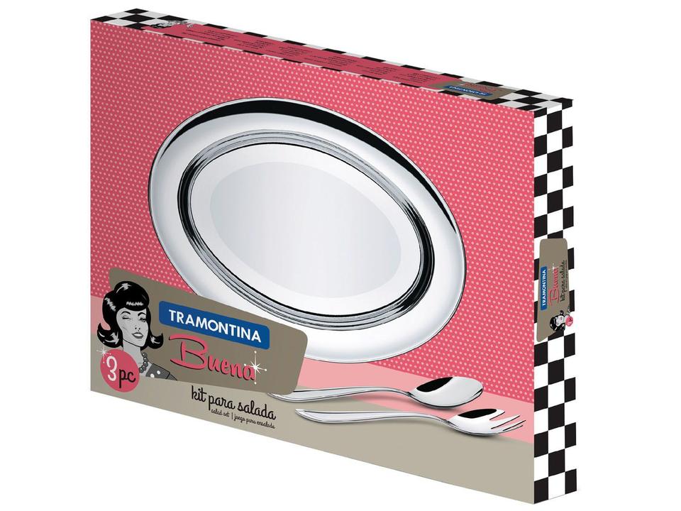 Saladeira de Inox Oval Tramontina - Buena 3 Peças - 1