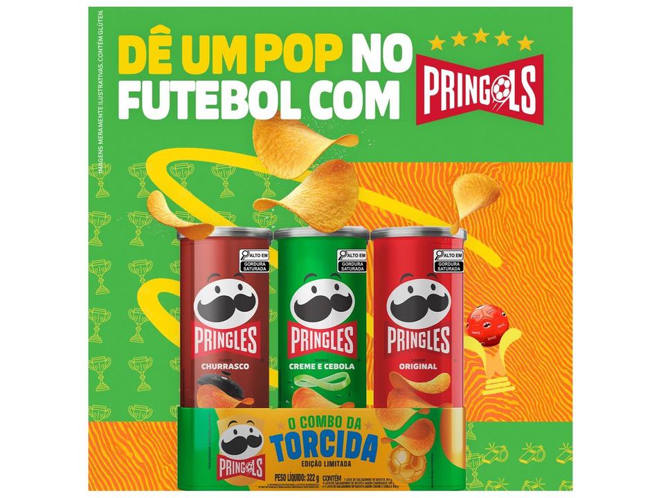 Salgadinho Festa do Futebol Pringles Churrasco Creme e Cebola e Original 322g - 4