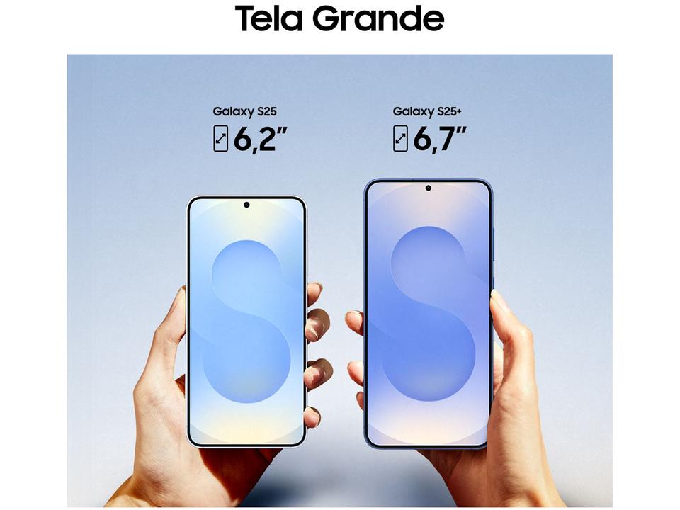 Samsung Galaxy S25+ 5G 256GB Galaxy AI Azul 6,7" 12GB RAM Câm. Tripla 50+12+10MP Bateria 4900mAh Dual Chip - 6
