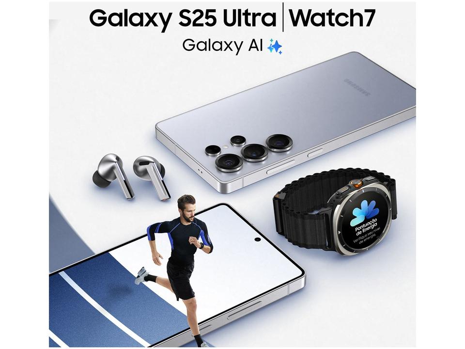Samsung Galaxy S25 Ultra 5G 256GB Galaxy AI Titânio Prata 6,9" 12GB RAM Câm. Quádrupla 200+50+10+50MP Bateria 5000mAh Dual Chip - 5