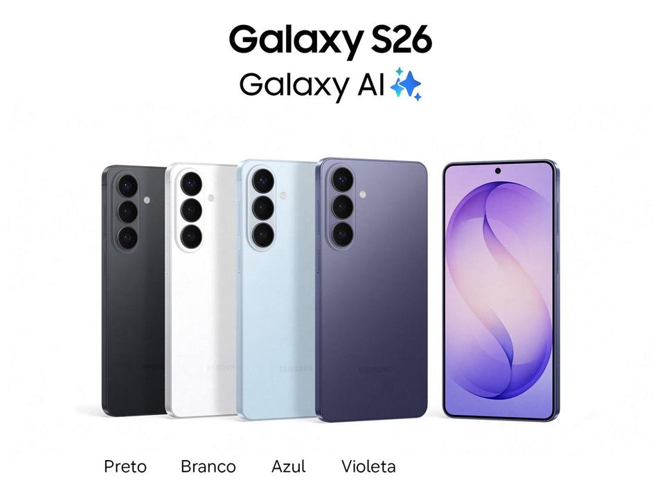 Samsung Galaxy S26 Preto 5G 512GB Galaxy AI 6,3" 12GB RAM Câm. Tripla 50+12+10MP Bateria 4300mAh Dual Chip - 1