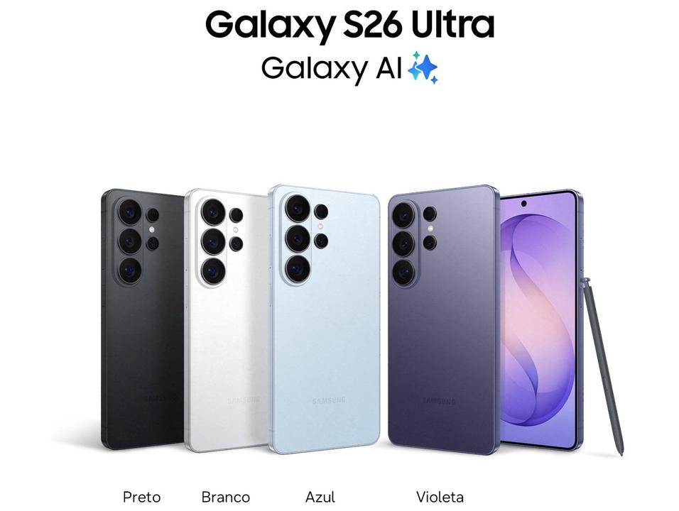 Samsung Galaxy S26 Ultra 5G 256GB Galaxy AI Violeta 6,9" 12GB RAM Câm. Quádrupla 200+50+10+50MP Bateria 5000mAh Dual Chip - 1