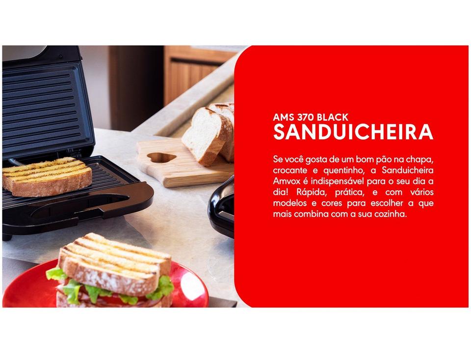 Sanduicheira Amvox AMS 370 Preta 750W - 12