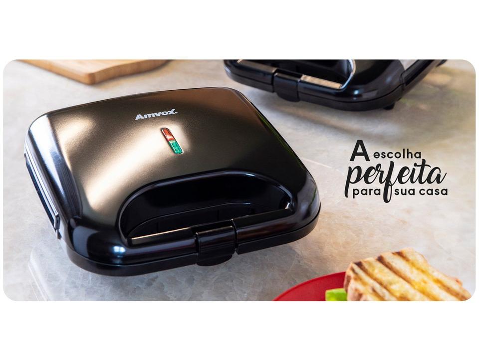 Sanduicheira Amvox AMS 370 Preta 750W - 10