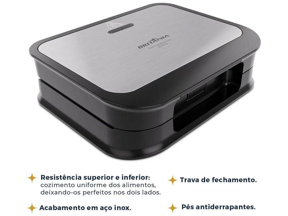 Sanduicheira Britânia BGR25B 750W Preto 66701206 - 3