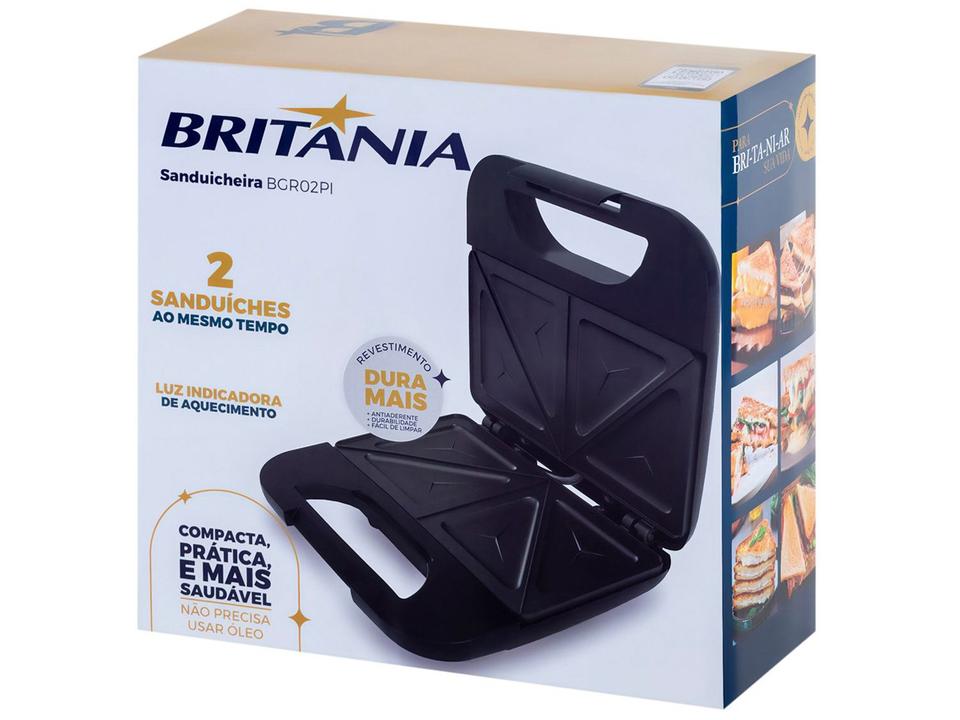 Sanduicheira Britânia Preta 750W BGR02PI - 8