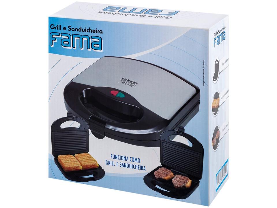 Sanduicheira Fama FGR01PI Preto e Prata 700W - 8