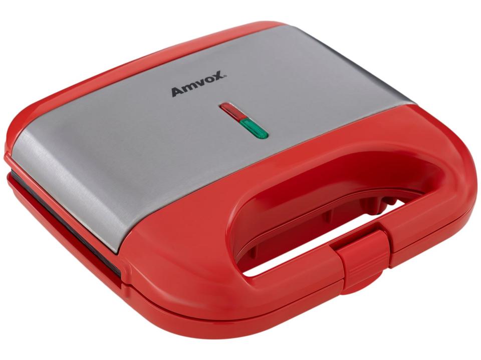 Sanduicheira Grill Amvox Vermelho 750W Lar - 6