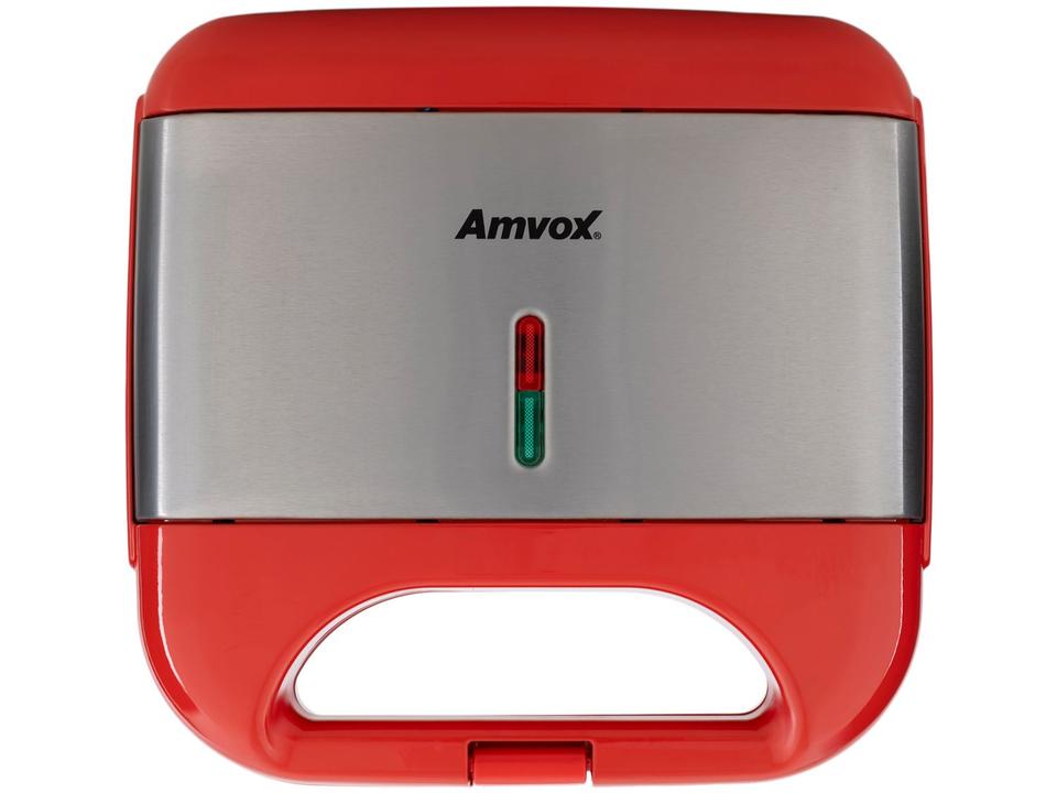 Sanduicheira Grill Amvox Vermelho 750W Lar - 5