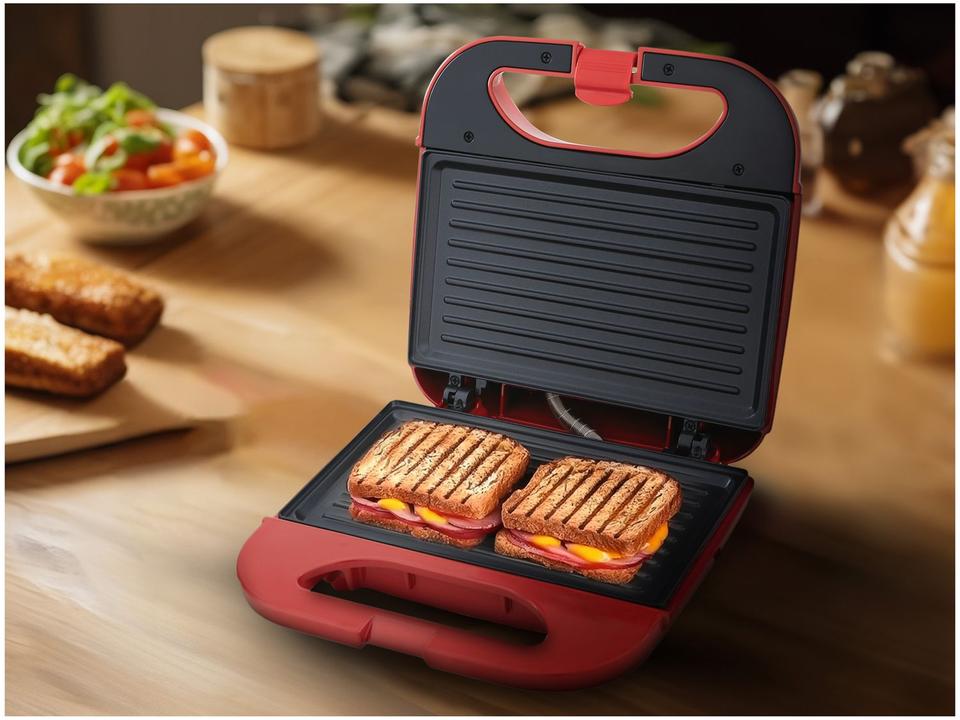 Sanduicheira Grill Amvox Vermelho 750W Lar - 2