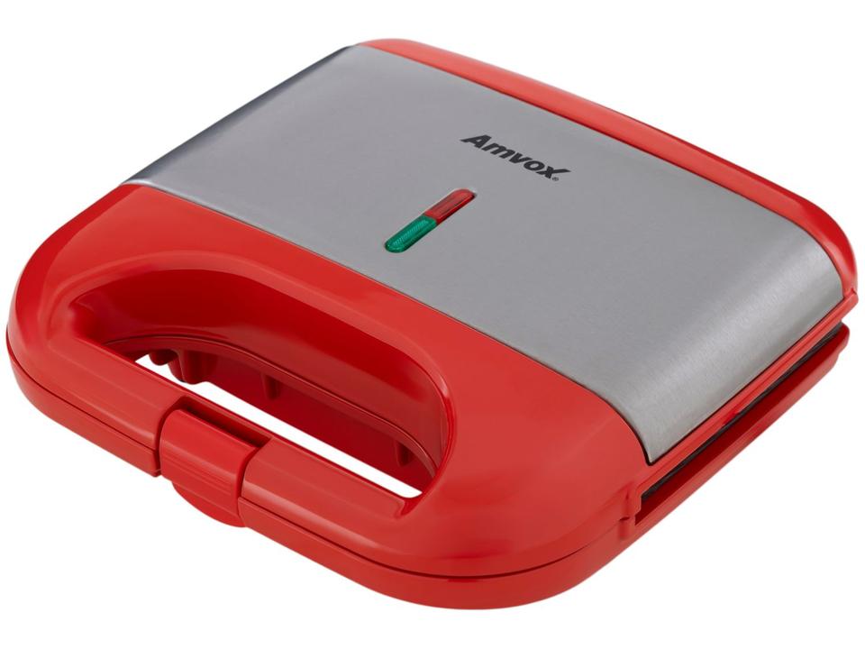 Sanduicheira Grill Amvox Vermelho 750W Lar - 3
