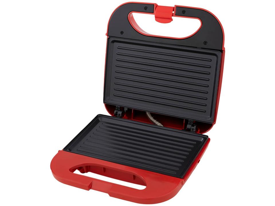 Sanduicheira Grill Amvox Vermelho 750W Lar - 4
