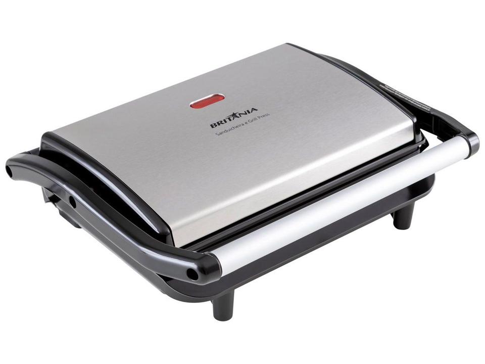 Sanduicheira/Grill Britânia Press BGR27I 2 em 1 Prata 850W Antiaderente - 5