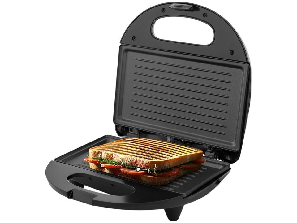 Sanduicheira Grill Britânia Preto e Cinza 750W Antiaderente Crome - 2