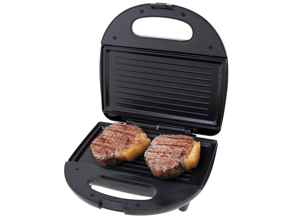 Sanduicheira Grill Britânia Preto e Cinza 750W Antiaderente Crome - 3