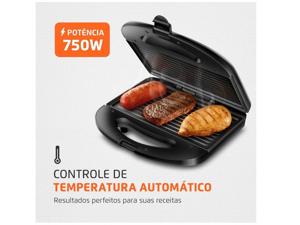 Sanduicheira/Grill Mondial Pratic SN-01 Preto 750W - 5