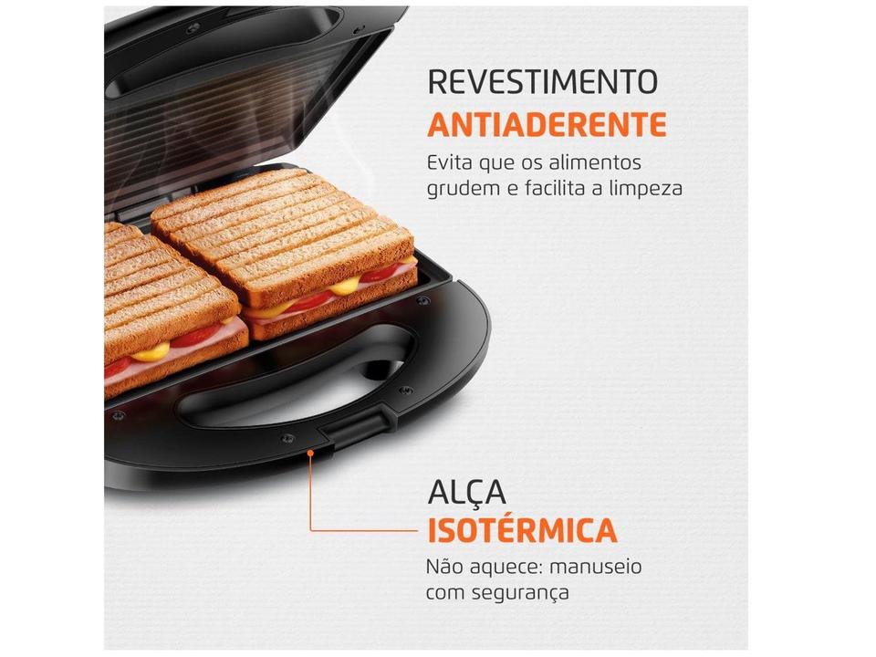 Sanduicheira/Grill Mondial Pratic SN-01 Preto 750W - 3