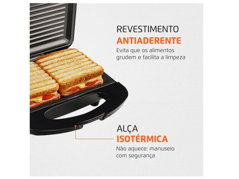 Sanduicheira Grill Mondial Premium S-07 Preta e Inox - 3
