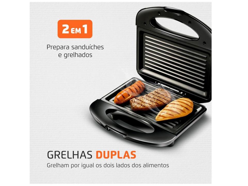 Sanduicheira Grill Mondial Premium S-07 Preta e Inox - 2