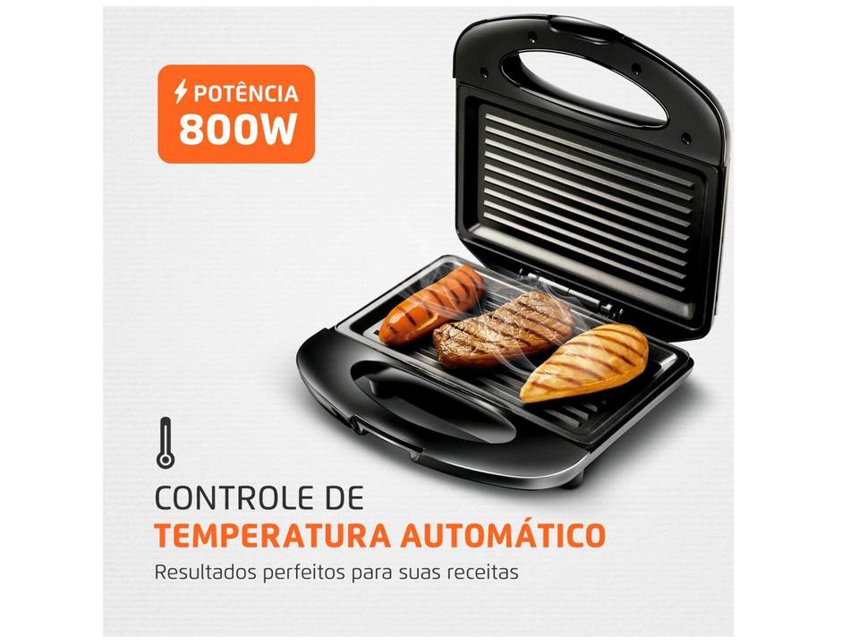 Sanduicheira Grill Mondial Premium S-07 Preta e Inox - 5