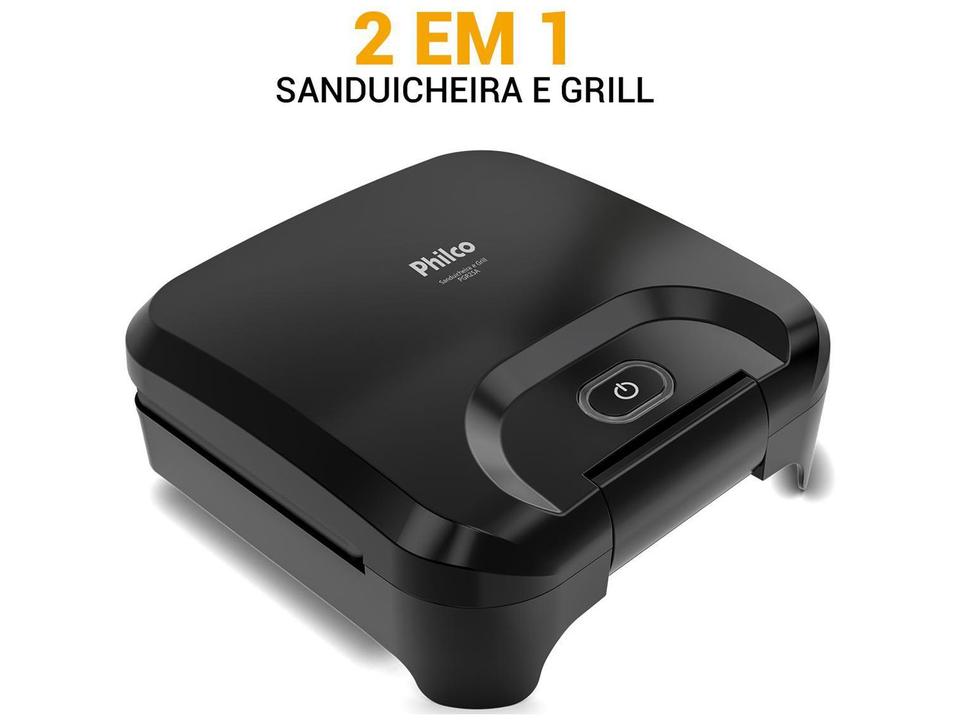 Sanduicheira Grill Philco Preta Antiaderente PGR25A 750W - 1