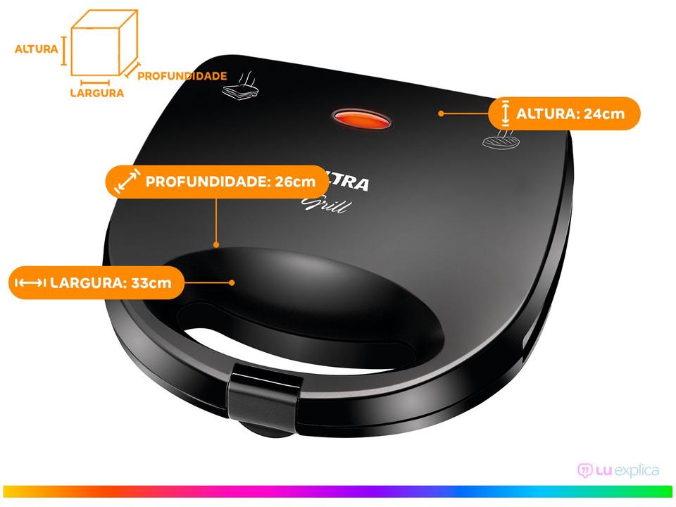Sanduicheira Grill Ultra S-13 Preta 750W - 5
