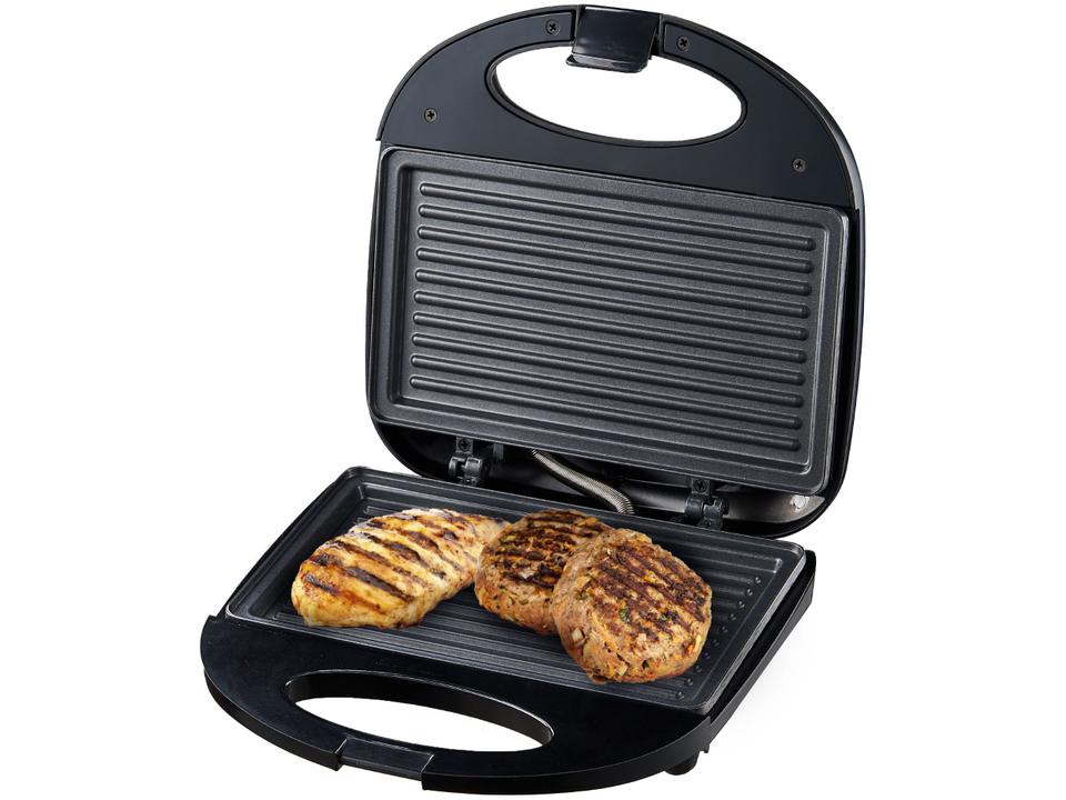 Sanduicheira Mallory Classic Grill Preta 750W - Antiaderente - 110 V - 5