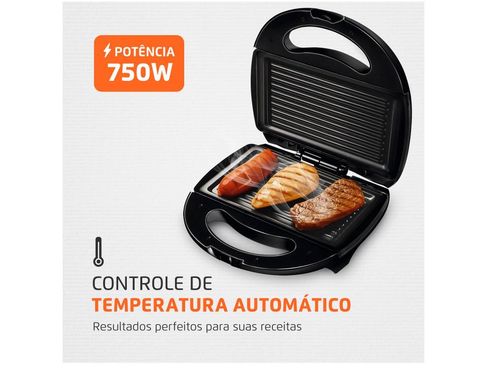 Sanduicheira Mondial Fast Grill S-12 Preta 750W - Antiaderente - 110 V - 5