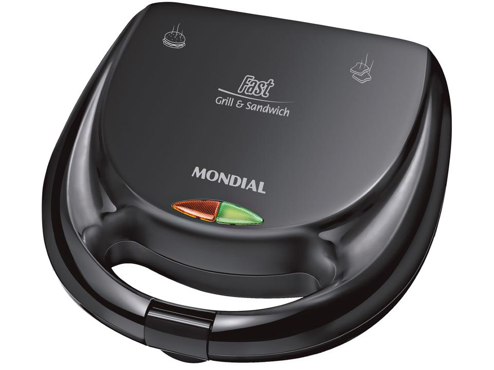 Sanduicheira Mondial Fast Grill S-12 Preta 750W - Antiaderente - 110 V