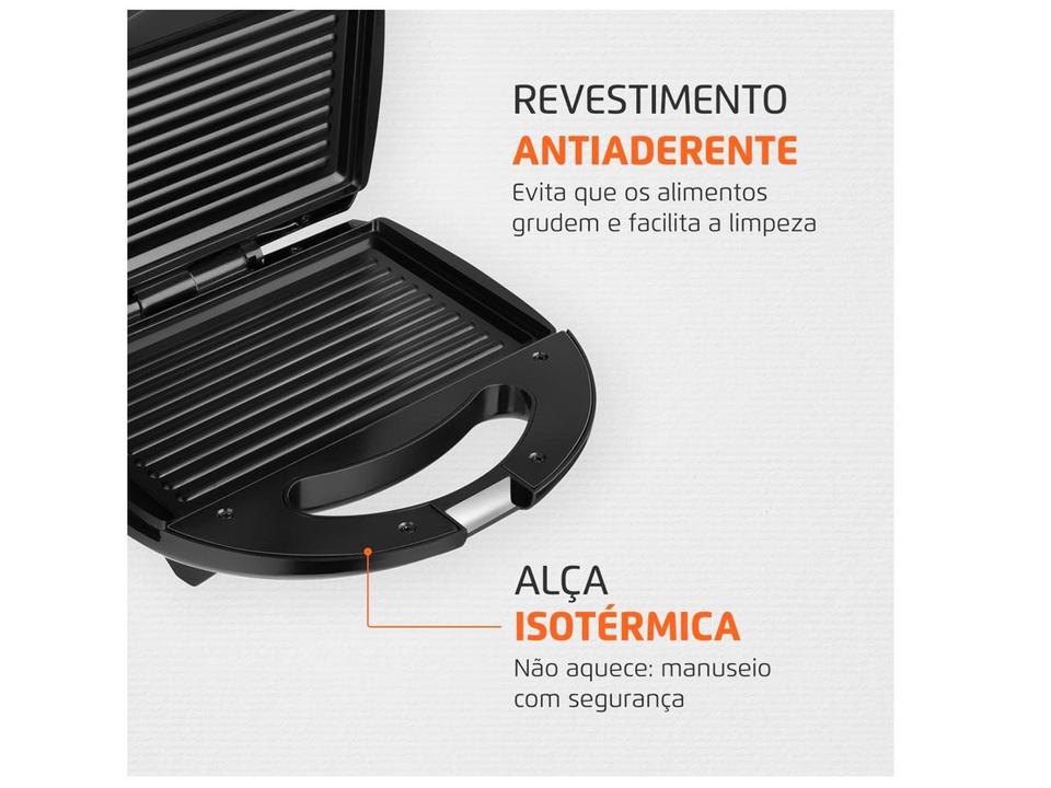 Sanduicheira Mondial Fast Grill S-12 Preta 750W - 4