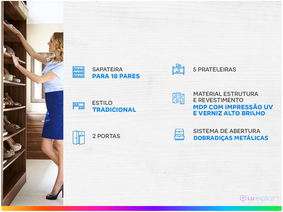 Sapateira 2 Portas 5 Prateleiras Demóbile - 1