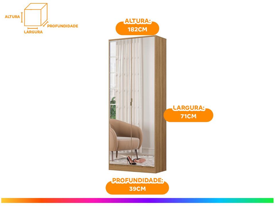 Sapateira com Espelho 2 Portas 1 Gaveta 5 Prateleiras Demóbi - 4