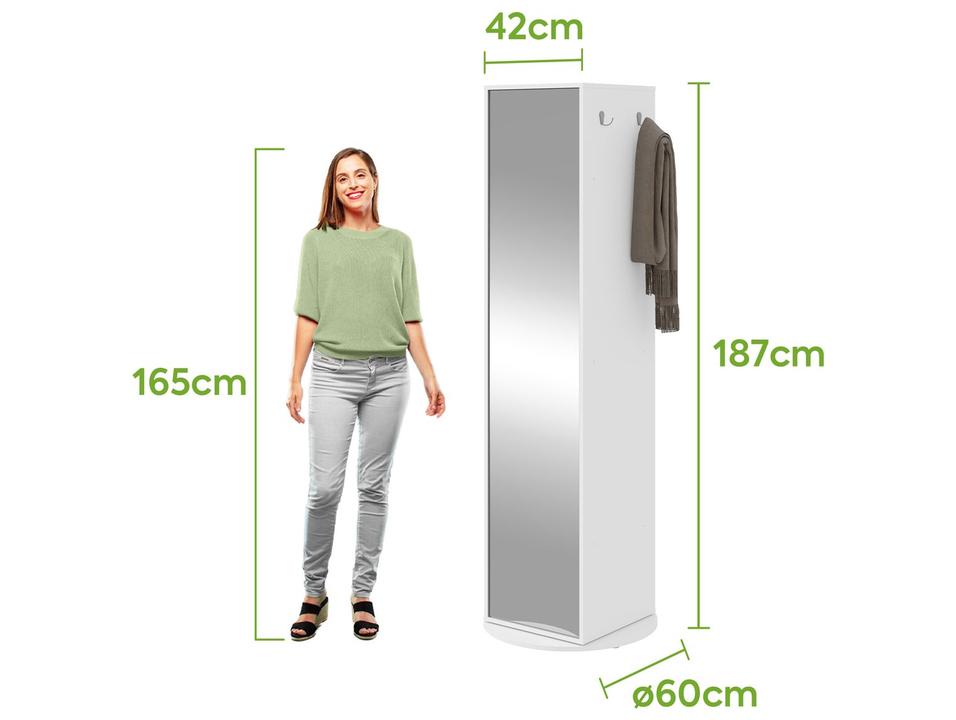 Sapateira com Espelho 5 Prateleiras Móveis Lopas Esthela - 2