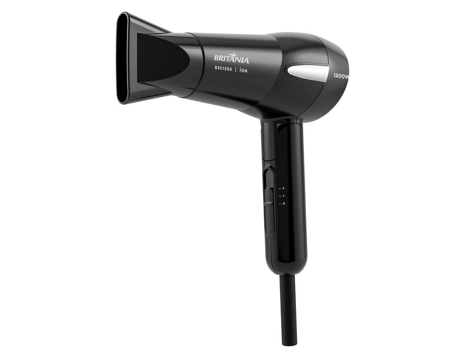 Secador de Cabelo Britânia Íons Tourmaline Preto 1200W 2 Velocidades BSC1200 - 1