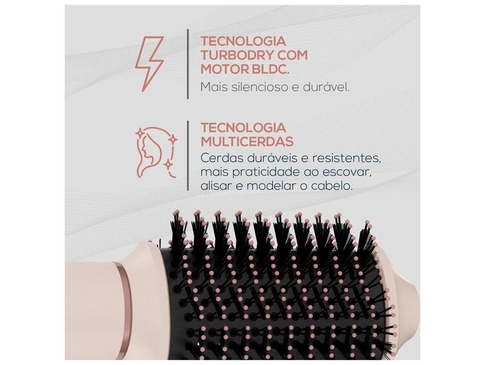 Secador de Cabelo Britânia Silence Turbo e Tourmaline Íon Rosa e Rosé 1450W 3 Velocidades BSD15A 63501091 - 2