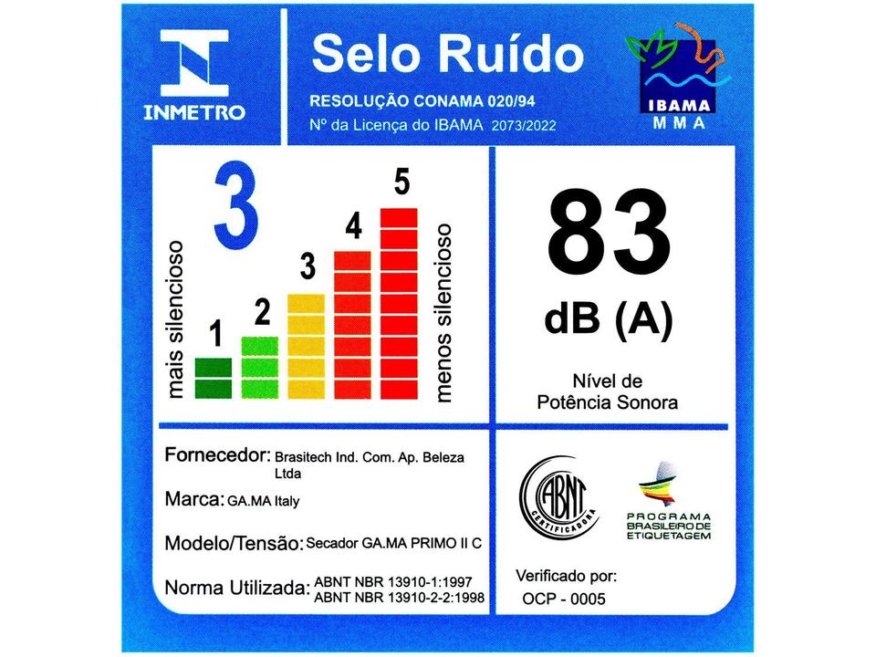 Secador de Cabelo GAMA ITALY Ceramic Íon Preto - 11