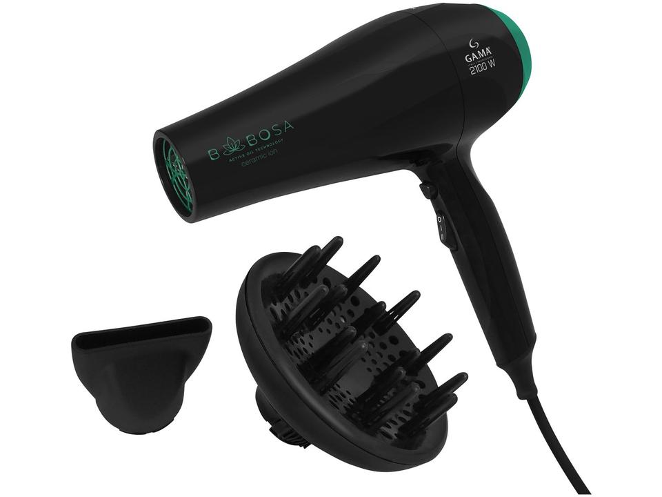 Secador de Cabelo GAMA ITALY Ceramic Íon Preto e Verde 2100W 2 Velocidades Professional Babosa - 3
