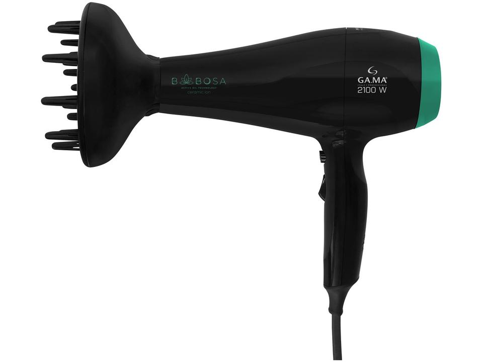 Secador de Cabelo GAMA ITALY Ceramic Íon Preto e Verde 2100W 2 Velocidades Professional Babosa - 6