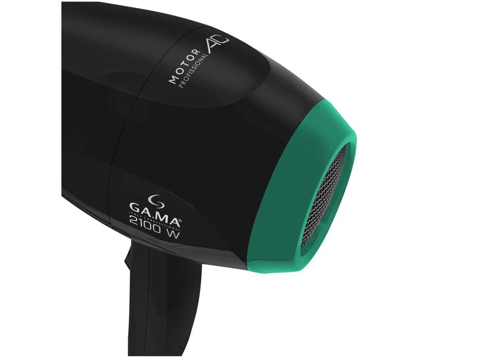 Secador de Cabelo GAMA ITALY Ceramic Íon Preto e Verde 2100W 2 Velocidades Professional Babosa - 12