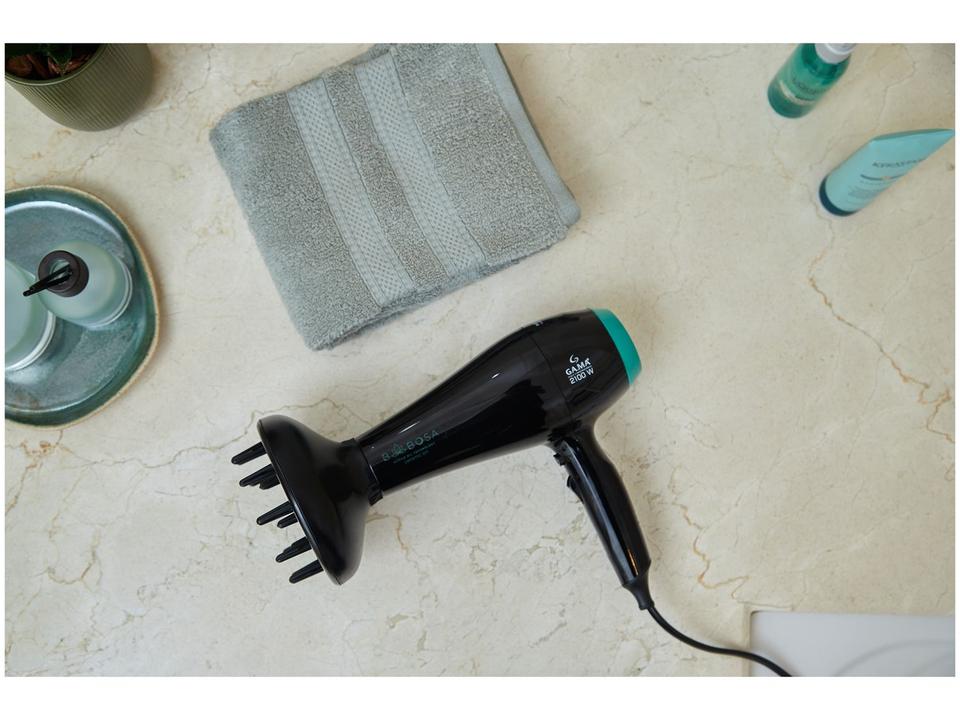 Secador de Cabelo GAMA ITALY Ceramic Íon Preto e Verde 2100W 2 Velocidades Professional Babosa - 1