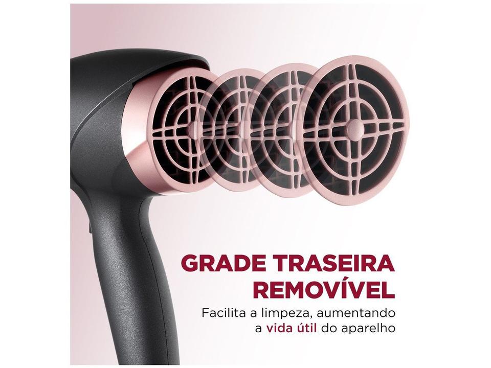 Secador de Cabelo Mondial Black Rose SC-37 - Preto Turmalina 2000W 2 Velocidades - 110 V - 6