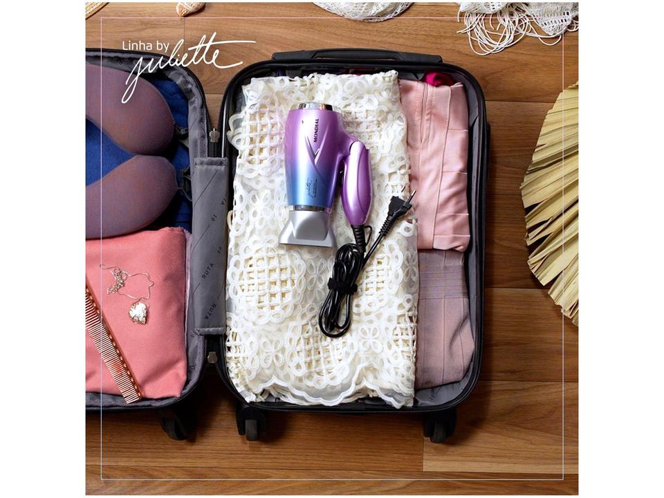 Secador de Cabelo Mondial Dobrável Tourmaline Azul e Rosa 1200W 2 Velocidades by Juliette Qu4tro Elementos - 9